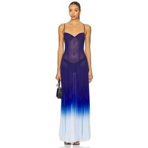 Leslie Amon Timeless Ombre Sea Dress in Deep Blue Ombre